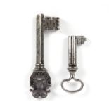 A 16th Century French key with openwork bow,
