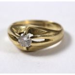 A diamond solitaire ring, the round mixed cut diamond approximately 0.