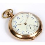 An Elgin gold plated pocket watch,