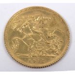 A George V gold half sovereign,