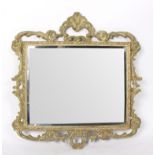 A painted scrolling framed mirror with bevelled glass plate, 39.