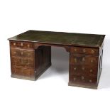 A 19th Century mahogany partners desk,