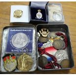 A World War I trio to L J Smith and a small quantity of sundry medals and coins