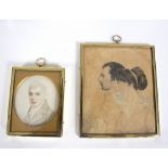 Late 19th Century/Bust Portrait of a Gentleman/oval miniature, 6.5cm x 5.