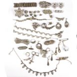 A large quantity of marcasite jewellery,