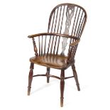 A yew and elm Windsor chair,