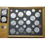 A 1951 Festival of Britain 5 shilling coin and sundry British coins and commemorative coins