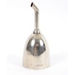 An Art Deco silver wine funnel, Walker & Hall, Sheffield 1943, with removable strainer,