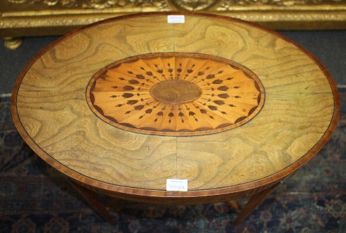 An Edwardian oval occasional table, - Image 2 of 2