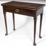 A rectangular card table of George II design,