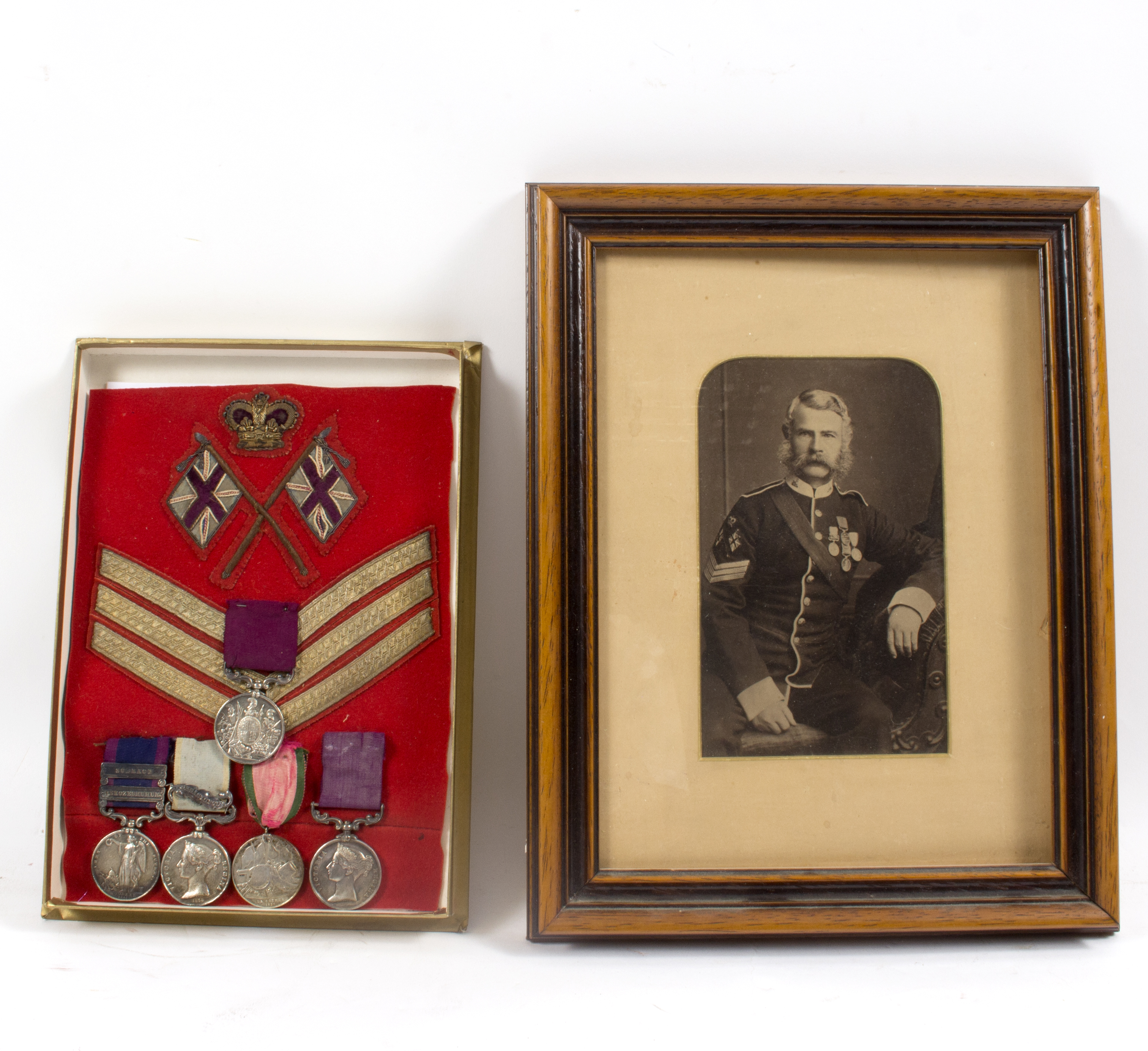 A group of medals to Sergeant William Seabrook 1825-1911, 2216 Colour Sergeant 1st Battalion,