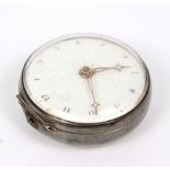 A George III pair cased pocket watch, lacking outer case,