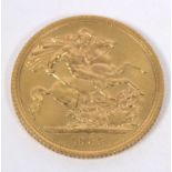 A Queen Elizabeth II gold sovereign,