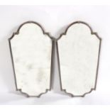 A pair of Murano glass wall mirrors, with arched tops and applied flowerheads to the surround,