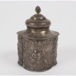 A silver tea caddy, William Comyns, London 1900,