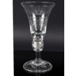 An Elizabeth II commemorative glass goblet, by Thomas Goode & Co.