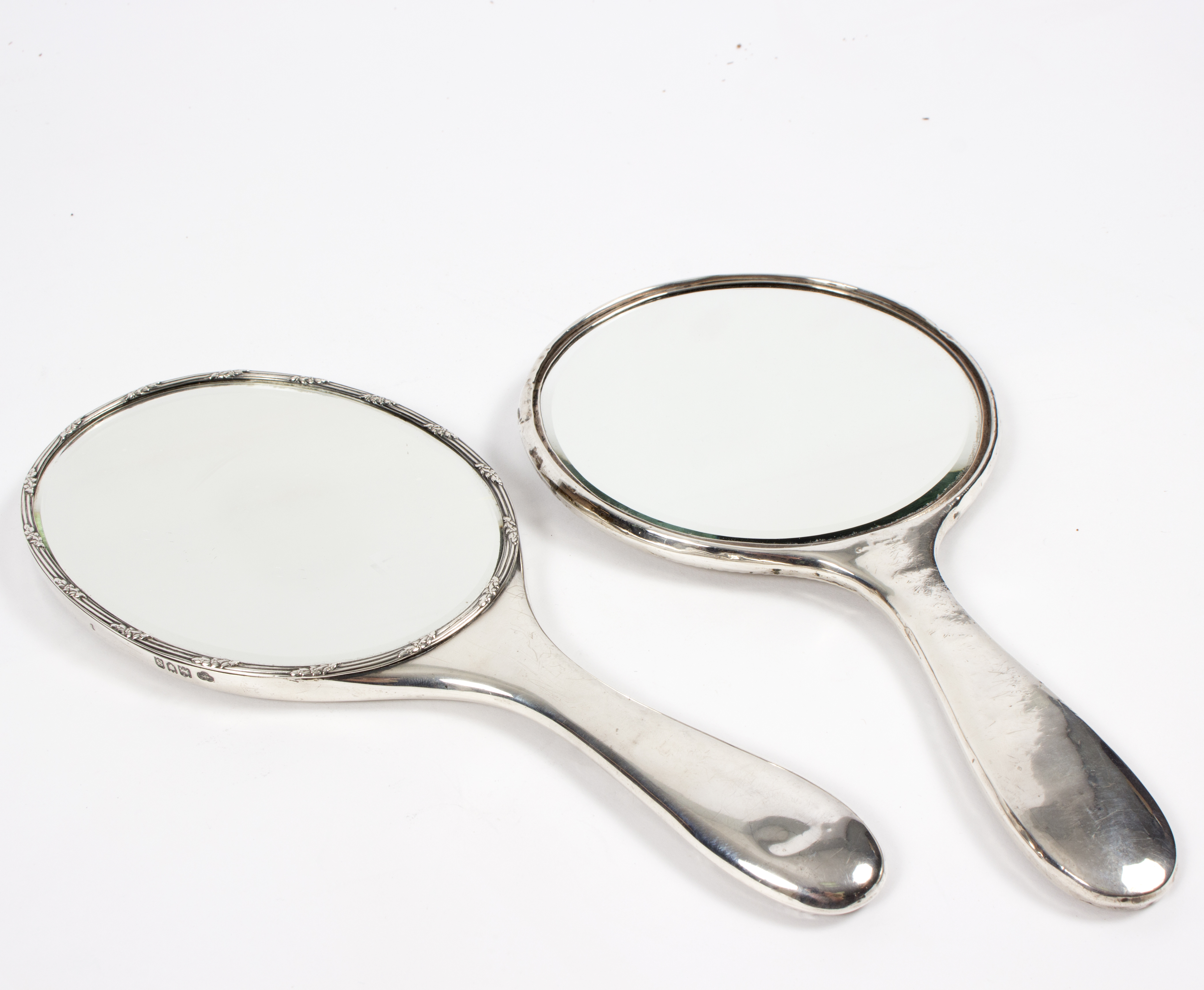 A silver-backed hand mirror, - Image 2 of 2