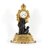 A fine Napoleon III ormolu and bronze eight-day mantel clock, with crown surmount,