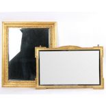 A gilt framed wall mirror, the bevelled glass 62.5cm x 49.