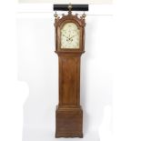 A late 18th Century oak eight-day longcase clock, Fagg Margate, with arch top painted dial,