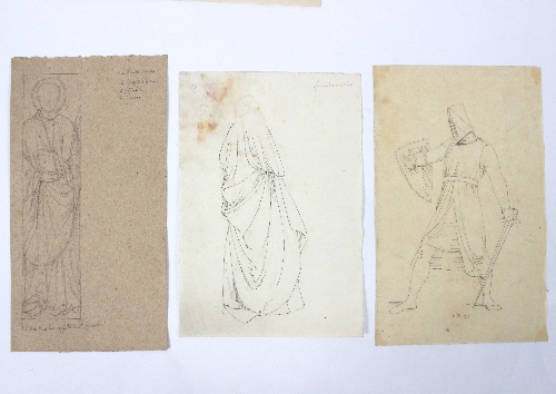 Købke (Danish, 19th Century)/Three Studies of Figures/one pencil and two ink,