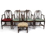 Four mahogany armchairs of late 18th Century design,