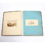 A Victorian and later album containing scraps, cuttings, hand written poems, sketches and prints,