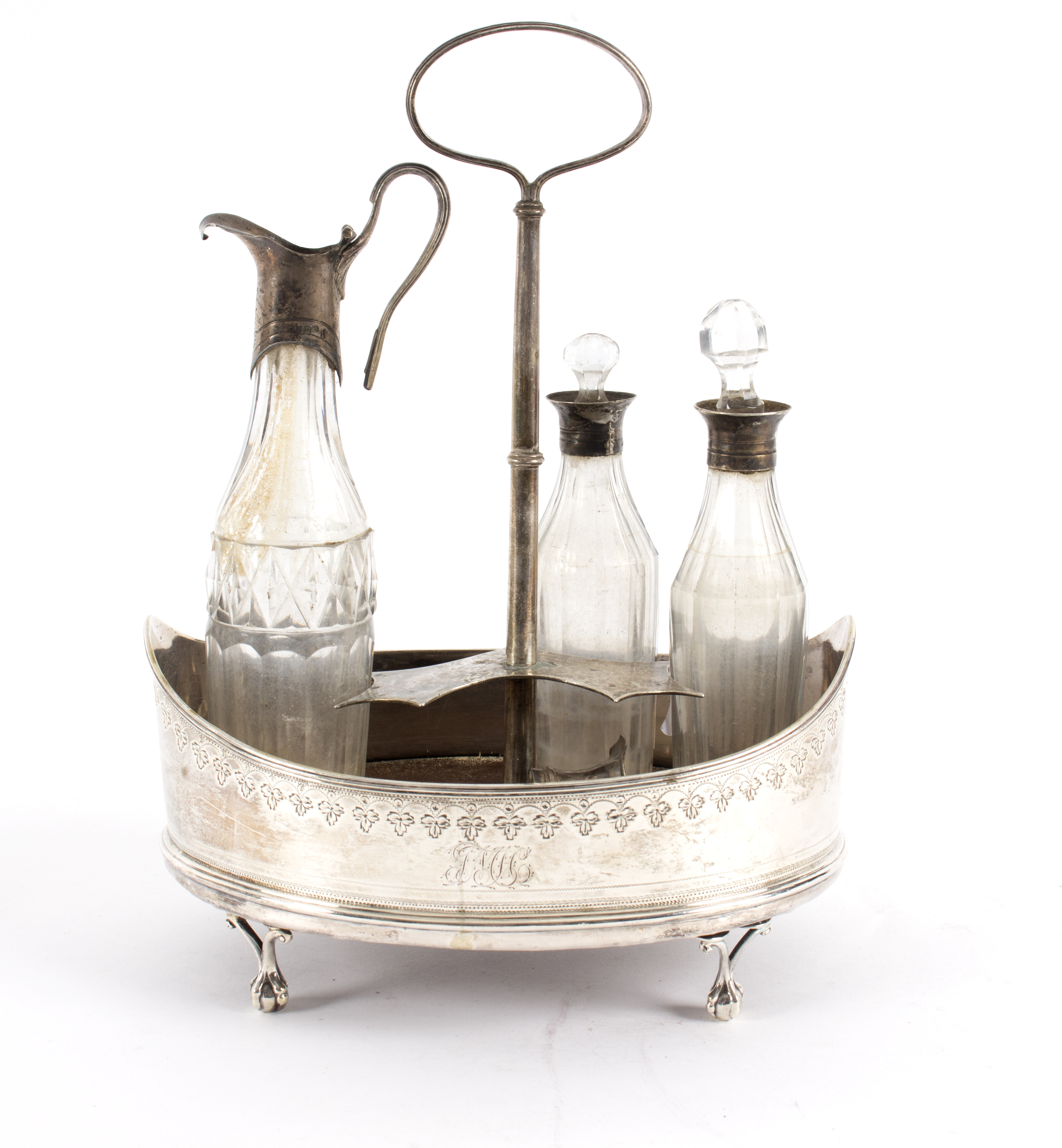 A George III boat-shaped cruet stand, Robert Hennell, London 1791,