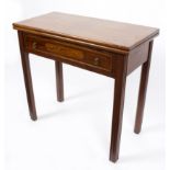 An Edwardian mahogany rectangular card table,