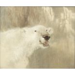 A Japanese silk work picture of a polar bear, 19.