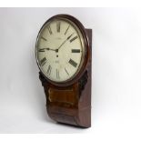 A Regency mahogany cased drop dial clock, the dial signed Nobles, Bath,