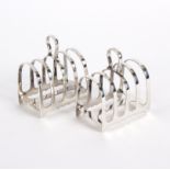 A pair of silver toast racks, James Dixon & Sons, Sheffield 1937,