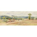 Isobel B Badcock/Landscape at Wookey, inscribed on the reverse,