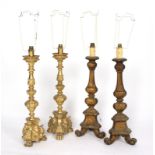 Two pairs of Italian altar style lamps