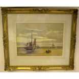 J R Miller/Beached Fishing Boats/signed/watercolour,