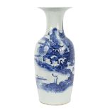 A large Chinese blue and white floor vase, 19th Century,