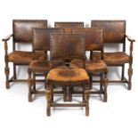 A set of six 17th Century style dining chairs