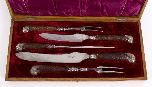 A silver mounted five-piece carving set, H H, Sheffield circa 1895, - Image 2 of 2