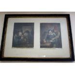 J Smith after Teniers/Dutch Topers/Dutch Smokers/a pair/coloured engravings, 22cm x 16.