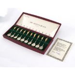 A set of Queen's Beasts silver teaspoons, Comyns, London 1972, No 1294,