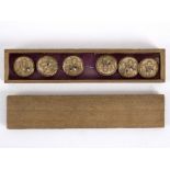 A set of six Japanese Satsuma porcelain buttons,