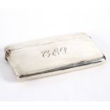 A silver visiting card case, A & J Zimmerman Ltd, Birmingham 1899, of plain rectangular form, 8.