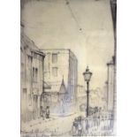 Cuthbert Crossley (British 1883-1960)/Bottom of Walker Street/signed and dated 1937/pencil,