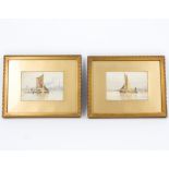 19th Century School/Seascapes with Boats/a pair/watercolour,