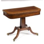 A Regency mahogany D-shaped card table,