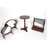 A 19th Century mahogany circular table, inlaid for chess,