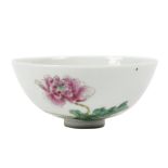 A Chinese porcelain rice bowl, Republic period circa 1925, decorated poppies,