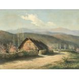 P Vial (Chilean)/Cottage in a Path in a Mountainous Landscape/signed/oil on canvas,