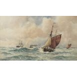 William Stephen Tomkin (British 1861-1940)/Off Lowestoft/signed, inscribed and dated/watercolour,