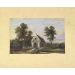 Manner of George Beaumond/Chapelle de Notre-Dame de Saul Sarig Boulogne/oil on canvas, 11cm x 16.